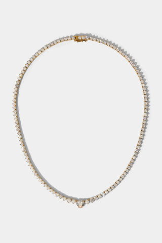 ASTRID HEART TENNIS NECKLACE IN GOLD PLATING