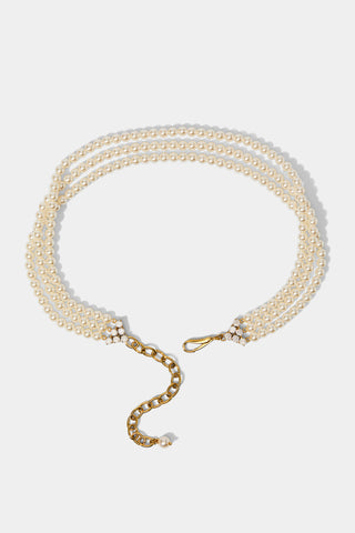 MADRID 4MM  PEARL CHOKER NECKLACE IN GOLD PLATING