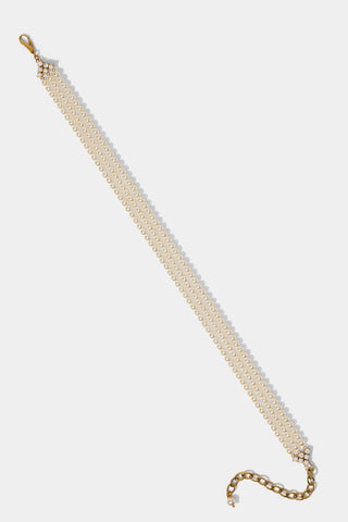 MADRID 4MM  PEARL CHOKER NECKLACE IN GOLD PLATING DETAIL VIEW