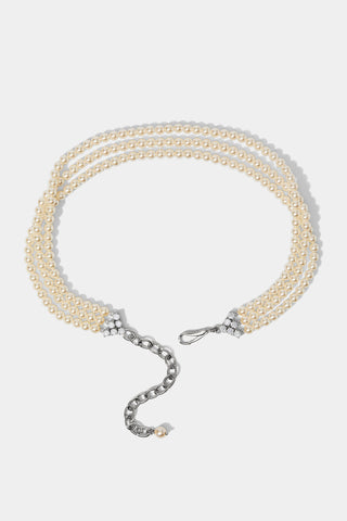 MADRID 4MM  PEARL CHOKER NECKLACE IN RHODIUM PLATING