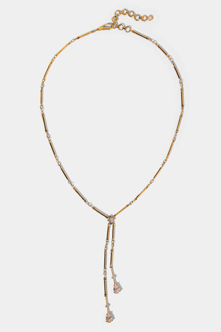 HERA FAUX LARIAT NECKLACE IN GOLD PLATING