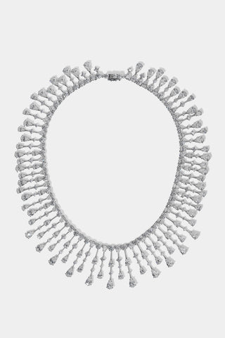 HERA DRAMA COLLAR NECKLACE IN RHODIUM PLATING