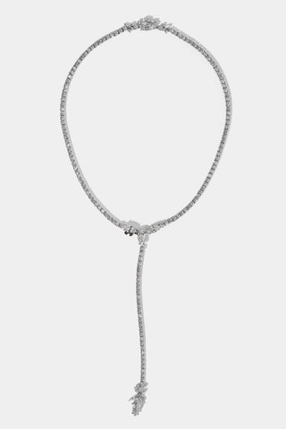 CANNES REVERSIBLE Y NECKLACE IN RHODIUM PLATING