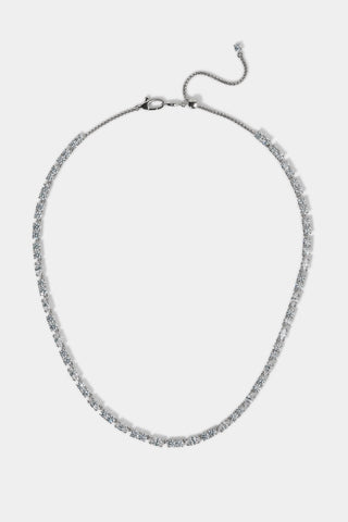 TWINNIE PATTERN ADJUSTABLE NECKLACE IN RHODIUM PLATING