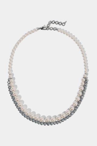 UNDER THE SEA DOUBLE LAYER NECKLACE IN RHODIUM PLATING