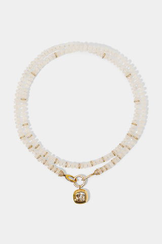 BOUJEE BEADS MOONSTONE LONG NECKLACE IN GOLD PLATING