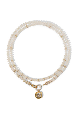 BOUJEE BEADS MOONSTONE LONG NECKLACE IN GOLD PLATING