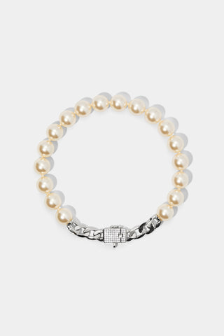 CLEOPAWTRA PEARL SMALL COLLAR IN SILVER TONE