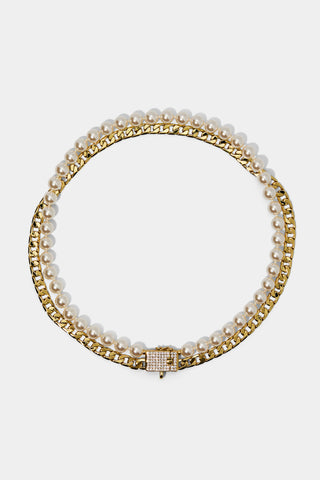 CLEOPAWTRA DOUBLE STRAND MEDIUM COLLAR IN GOLD TONE