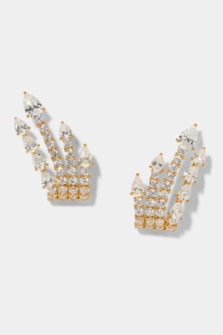 BONNE ANNEE J HOOP EARRINGS IN GOLD PLATING