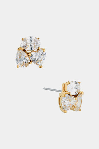 REAL LOVE CZ EARRINGS IN GOLD PLATING