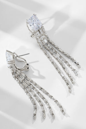 LA CARTE CZ FRINGE CHANDELIER EARRINGS