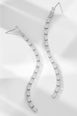 LA CARTE CZ LONG LINEAR EARRINGS
