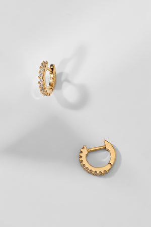 Perfect Hoops Pave CZ 10mm Huggie Hoop Earrings