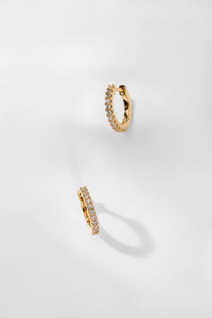 Perfect Hoops Pave CZ 12mm Huggie Hoop Earrings