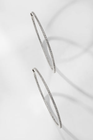 Perfect Hoops Pave 1.2mm CZ 50mm Hoop Earrings