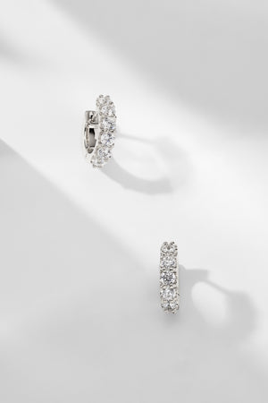 Perfect Hoops 2.5mm CZ X 12mm Huggie Hoop Earrings