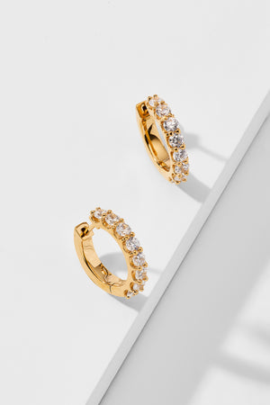Perfect Hoops 2.5mm CZ X 15mm Huggie Hoop Earrings