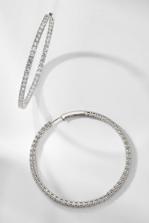 Perfect Hoops 2.5mm CZ X 50mm Hoop Earrings