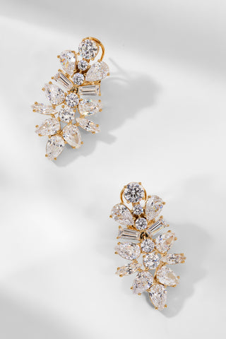 OVER THE TOP CLUSTER CZ DROP EARRINGS