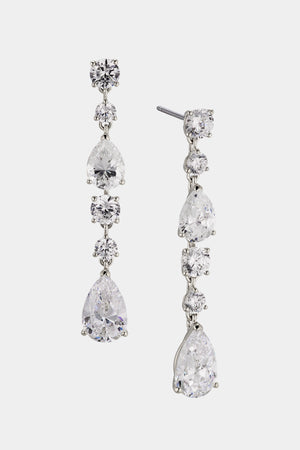 Halle CZ Long Linear Drop Earrings