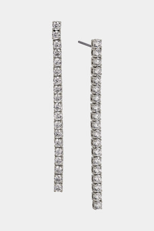 Perfect Tennis 2.5mm CZ Long Linear Earrings
