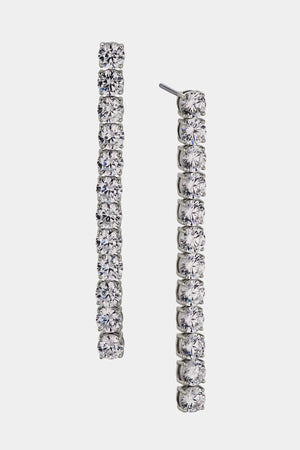 PERFECT TENNIS 4MM CZ LONG LINEAR EARRINGS