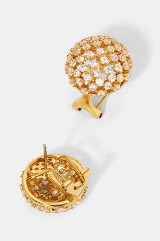 JUNO PAVE CZ DOME STUD EARRINGS