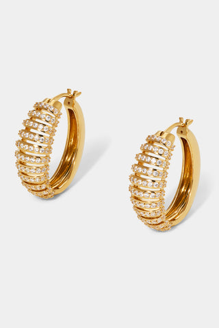 JUNO CHUNKY PAVE CZ HOOP EARRINGS