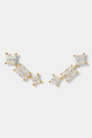 RARE JEWELS CLIMBER CZ STUD EARRINGS