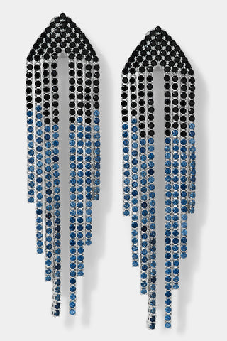 STARLET BLACK AND BLUE CASCADE CZ EARRINGS