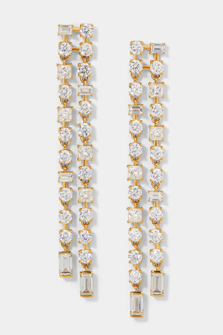 DELPHINE DOUBLE LINEAR EARRING IN GOLD PLATING