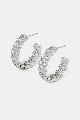 CASSI DOUBLE ROW C HOOP EARRINGS