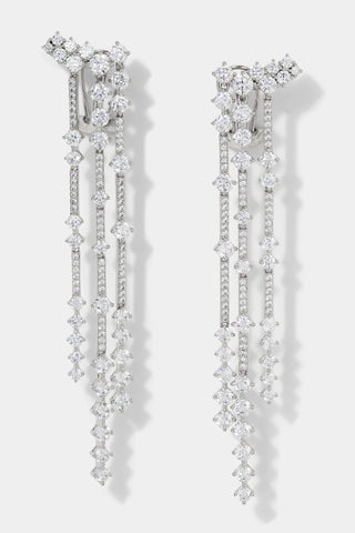 CASSI PAVE CZ FRINGE EARRINGS