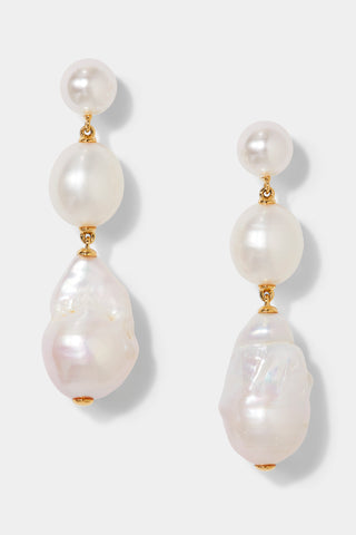 LONDON TRIPLE PEARL DROP EARRINGS