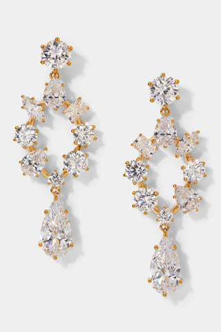 BEATRIX OPEN CHANDELIER CZ EARRINGS