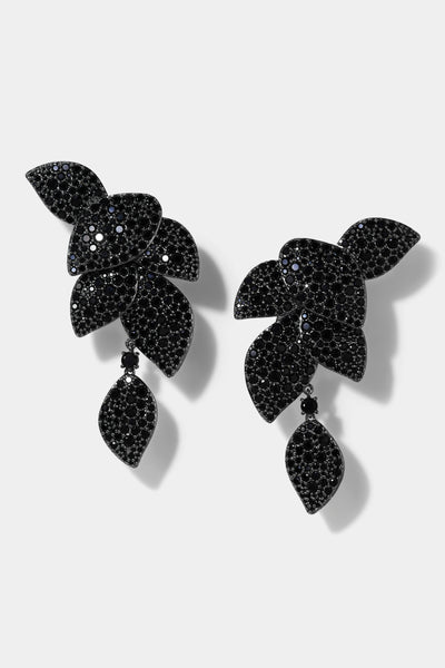 STARLET BLACK LEAF LINEAR EARRINGS – NADRI