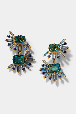 STELLAR HALO MULTI STONE JACKET EARRINGS