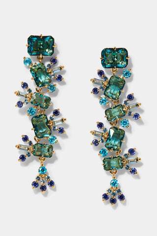 STELLAR CASCADE MULTI STONE LINEAR EARRINGS