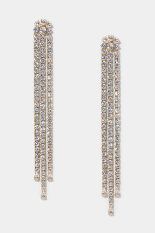 HOLLYWOOD LONG CHANDELIER EARRINGS IN GOLD PLATING