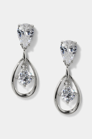 IT GIRL SHORT DROP EARRINGS IN RHODIUM PLATING