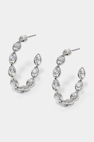 IT GIRL MEDIUM C HOOP EARRINGS IN RHODIUM PLATING