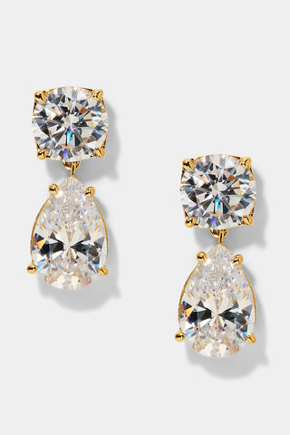 MAIDEN PEAR DROP EARRINGS IN GOLD PLATING