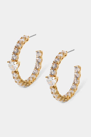 LE BISOU HEART C HOOP EARRINGS IN GOLD PLATING