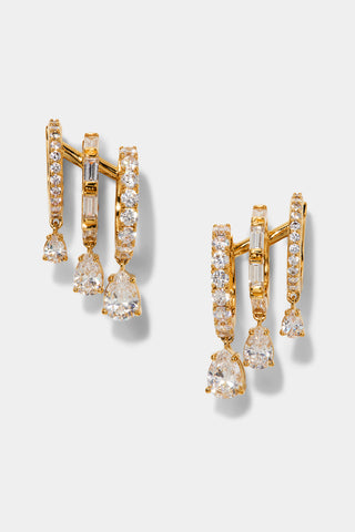 BONNE ANNÉE TRIPLE ILLUSION HOOPS IN GOLD PLATING