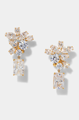BONNE ANNÉE CLUSTER DROP EARRINGS IN GOLD PLATING