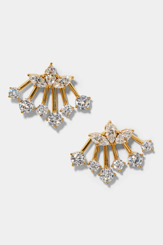 LUCIA FRONTBACK JACKET EARRINGS IN GOLD PLATING