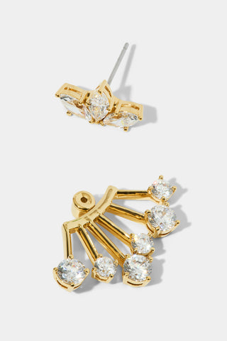 LUCIA FRONTBACK JACKET EARRINGS IN GOLD PLATING