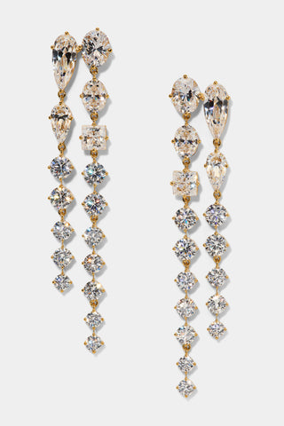LUCIA DOUBLE LINEAR EARRINGS IN GOLD PLATING