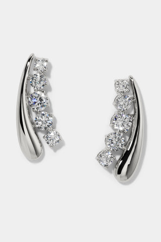 PHENOM CLIMBER EARRINGS IN RHODIUM